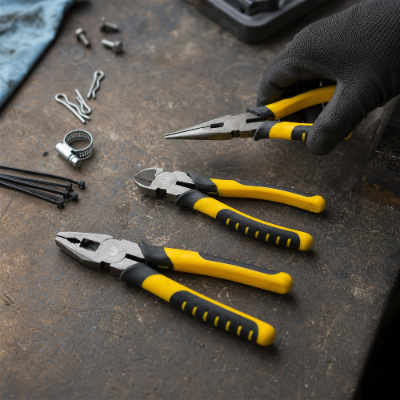 M MODECAR Zestaw narzędzi Pliers 3PCS - Kombinerki Obcinaczki Szczypce warsztatowe 3 szt. KPL
