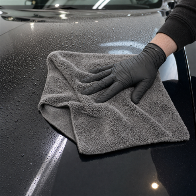 M MODECAR Dwustronny ręcznik z długim i krótkim włosiem 40x40cm 380gsm SZARY
