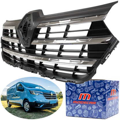 Renault Trafic III FL 21-24 Atrapa między reflektory GRILL CZARNY + CHROM