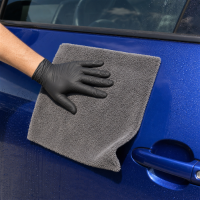 M MODECAR Dwustronny ręcznik z długim i krótkim włosiem 40x40cm 380gsm SZARY